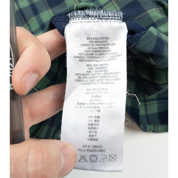 Club Ride Pearl Snap Shirt Men's Medium Green Plaid Outdoor Cycling Stretch - Picture 8 of 16